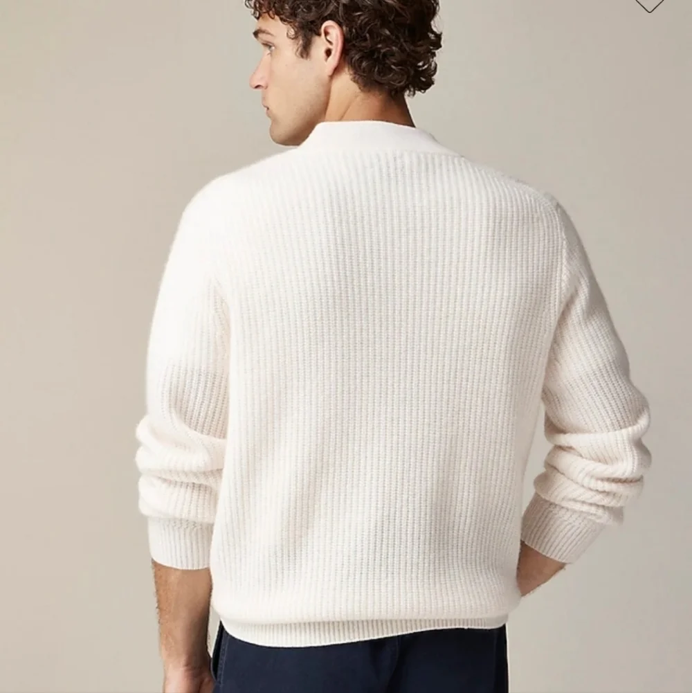 J Crew Men's Cashmere ribbed mockneck sweater CB606 $268 Retail Size S NWT